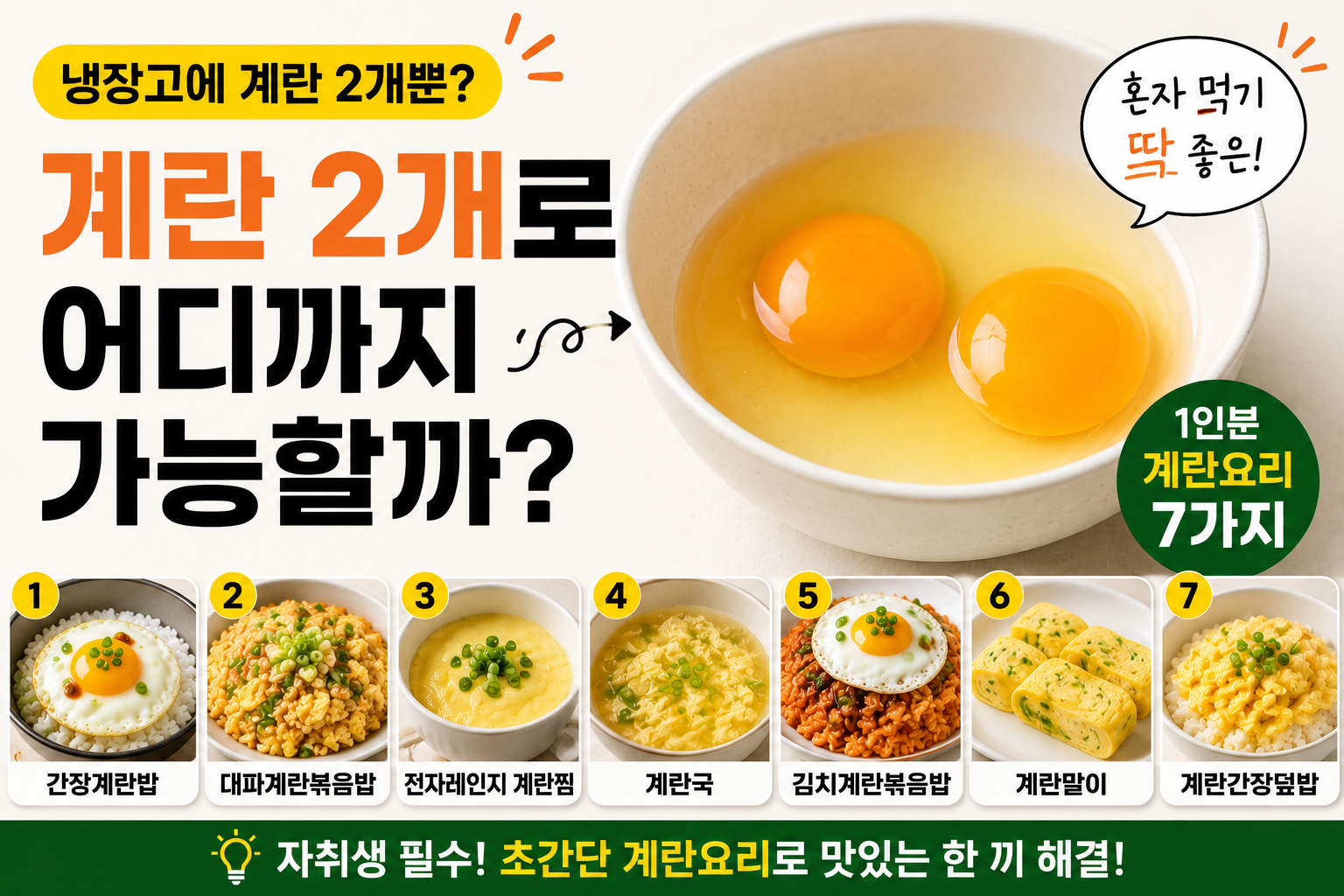 계란 2개로 어디까지 가능할까?